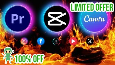 Free Coupon All In One Video Editing Master In CapCut Premiere Pro Canva