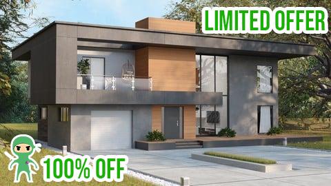 Free Coupon Build a modern villa with accurate measurements in Blender