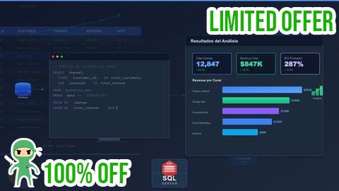 Free Coupon Domina SQL: Convierte preguntas de negocio en respuestas
