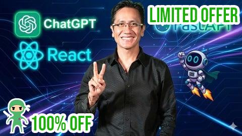 Free Coupon FastAPI + React + ChatGPT IA :  Crea tu 1ª App Full Stack!