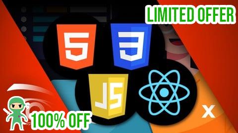 Free Coupon HTML, CSS, JavaScript, React - Online Certification Course