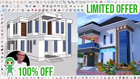 Free Coupon Learn 5Bedroom Duplex from basic to advance SketchUp Pro