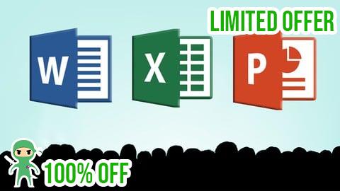 Free Coupon Microsoft Office: Word, Excel, PowerPoint  من الصفر للاحتراف
