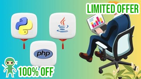 Free Coupon Python, Java and PHP Essentials: Complete Coding Bootcamp