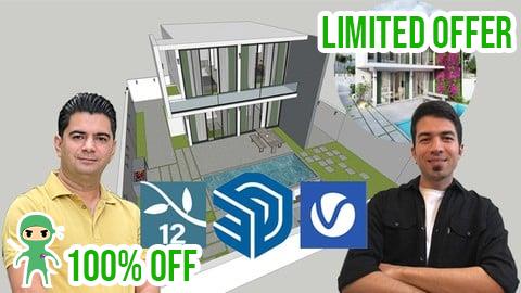 Free Coupon Sketchup with Lumion/V-ray- Full course- From zero