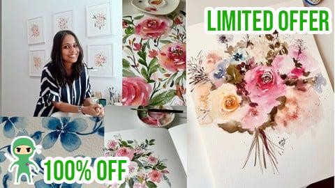 Free Coupon Uplevel your Watercolour Floral Paintings-How to give depth?